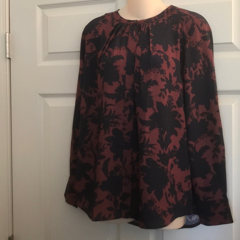 NWT mixed media blouse
